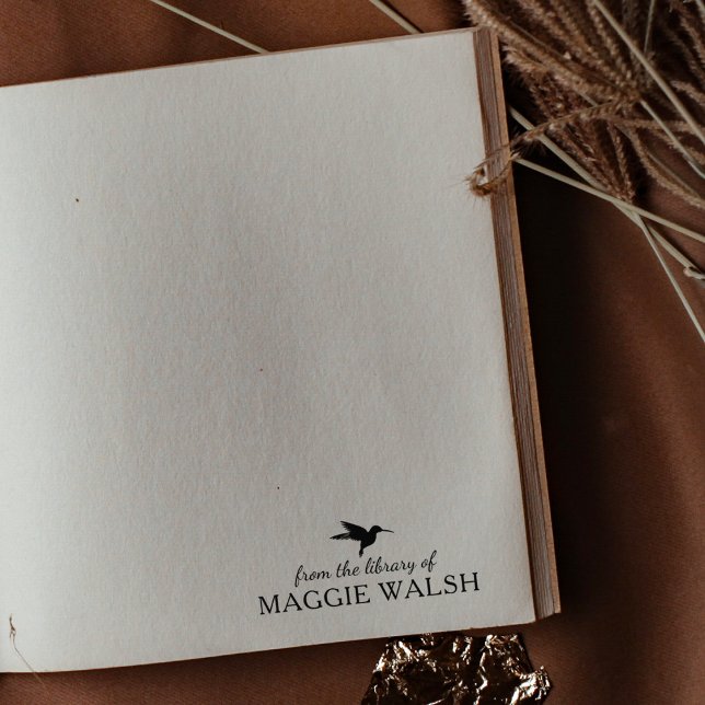 Minimalistischer Kolibri aus der Bibliothek, Buch Gummistempel (Von Creator hochgeladen)