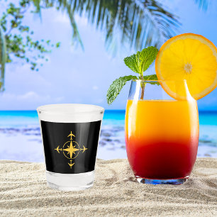 Minimalistischer Kompass Schnapsglas