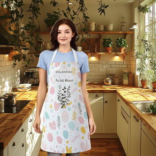 Minimalistischer Kräuterflüsterer mit pastellfarbe Schürze