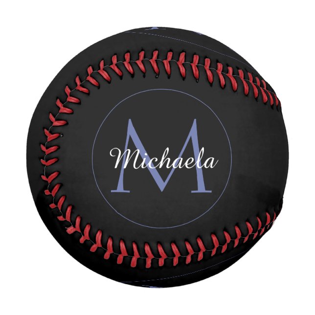 Minimalistischer Kreis moderner Monogramm-Anfangsn Baseball (Vorderseite Links)