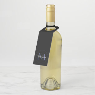 Minimalistischer Kreis moderner Monogramm-Anfangsn Flaschenanhänger