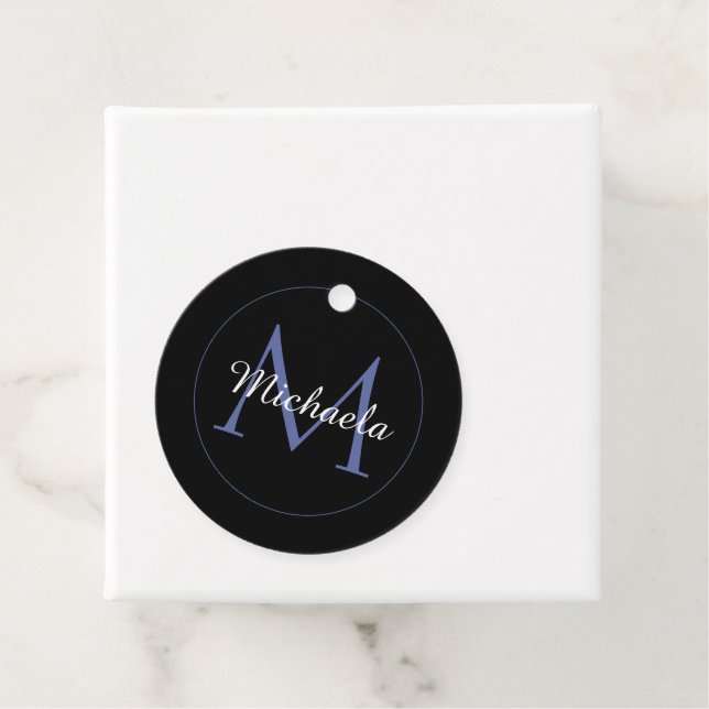 Minimalistischer Kreis moderner Monogramm-Anfangsn Geschenkanhänger (Beispiel)