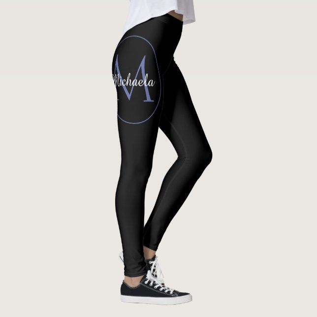 Minimalistischer Kreis moderner Monogramm-Anfangsn Leggings (Rechts)