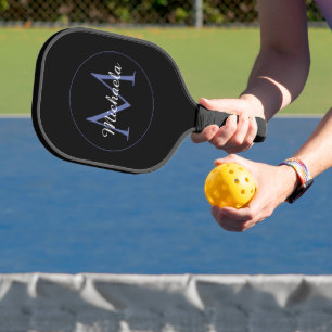 Minimalistischer Kreis moderner Monogramm-Anfangsn Pickleball Schläger