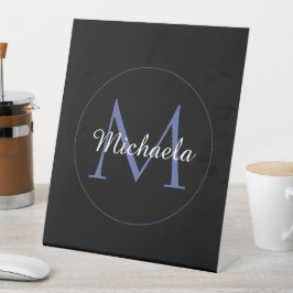 Minimalistischer Kreis moderner Monogramm-Anfangsn Sockelschild