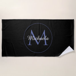 Minimalistischer Kreis moderner Monogramm-Anfangsn Strandtuch