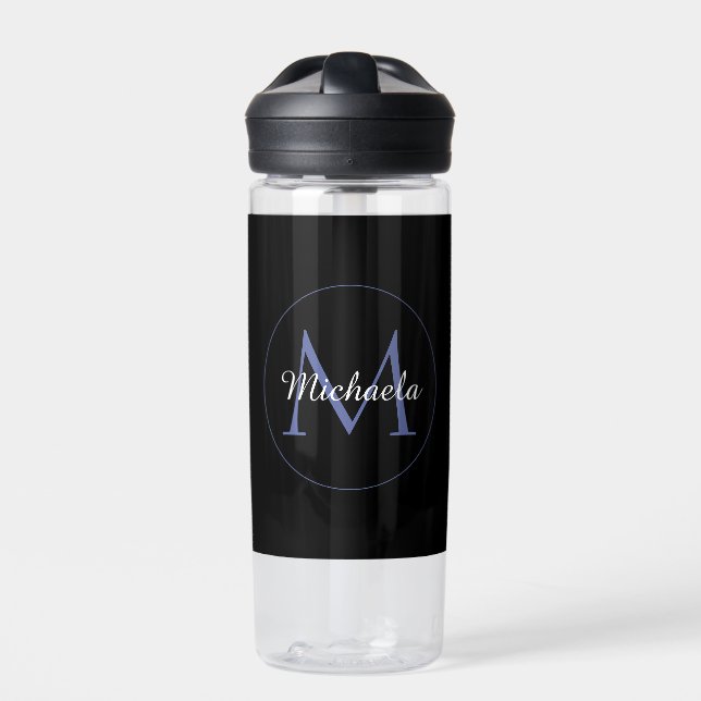 Minimalistischer Kreis moderner Monogramm-Anfangsn Trinkflasche (Vorderseite)