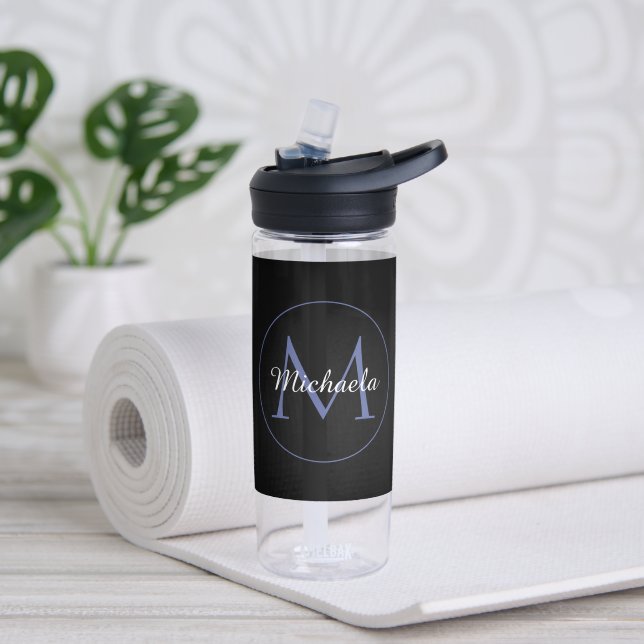 Minimalistischer Kreis moderner Monogramm-Anfangsn Trinkflasche (Yoga)