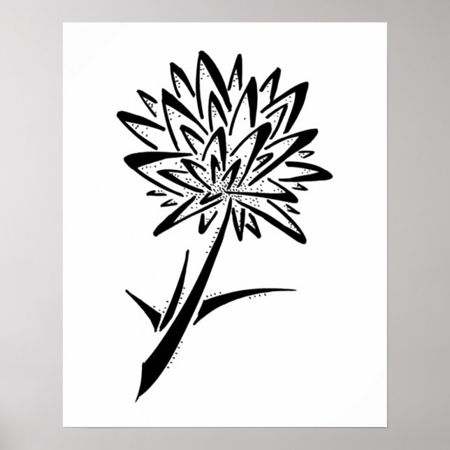 Minimalistischer Kronleuchter Tattoo Poster Print (Vorne)