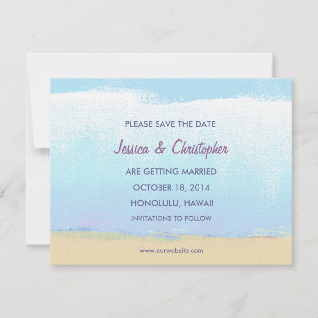 Minimalistischer Künstlerischer Strand Speichern S Save The Date (Vorderseite)