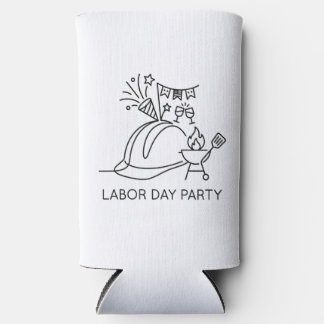 Minimalistischer Labor Day Party Schutzhelm und Gr Selters Dosenkühler