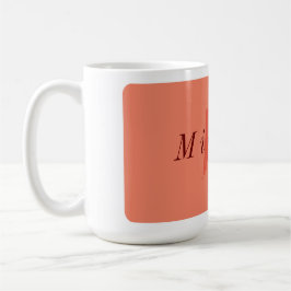 Minimalistischer Lachs und Dunkelrot Kaffeetasse