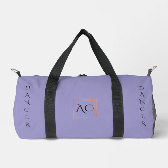 Minimalistischer Lavendel-Individuelle Name und Mo Duffle Bag (Vorderseite)