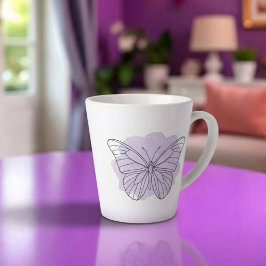 Minimalistischer Lavendel-Schmetterling-Watercolor Milchtasse