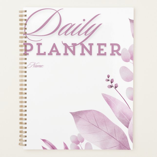 Minimalistischer Lavendelblatt-Tagesplaner Planer (Vorderseite)