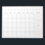 Minimalistischer leerer monatlicher Kalenderplaner Notizblock<br><div class="desc">Ein unbeschriebener,  leerer Kalender-Planer,  mit dem Sie Ihre Fitness,  Termine,  Aufgaben,  Mahlzeiten und vieles mehr aufschreiben können!</div>