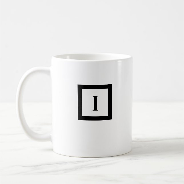Minimalistischer Letter I Black & White Kaffeetasse (Links)