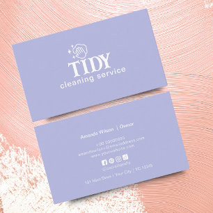 Minimalistischer Lichtblau-Reinigungsservice kunde Visitenkarte
