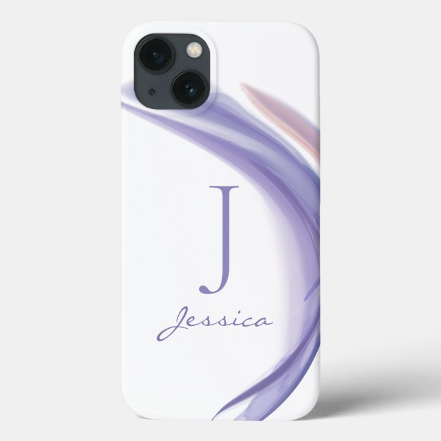 Minimalistischer Lila Abstrakter Monogramm-Name Case-Mate iPhone Hülle (Rückseite)