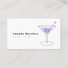 Minimalistischer Lila Cocktail-Barkeeper Mixologe
