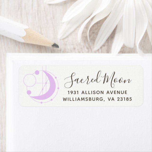 Minimalistischer Lila geometrischer Mond (Insitu)