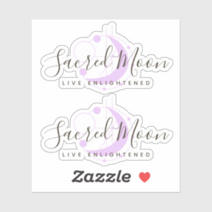 Minimalistischer Lila geometrischer Mond Aufkleber