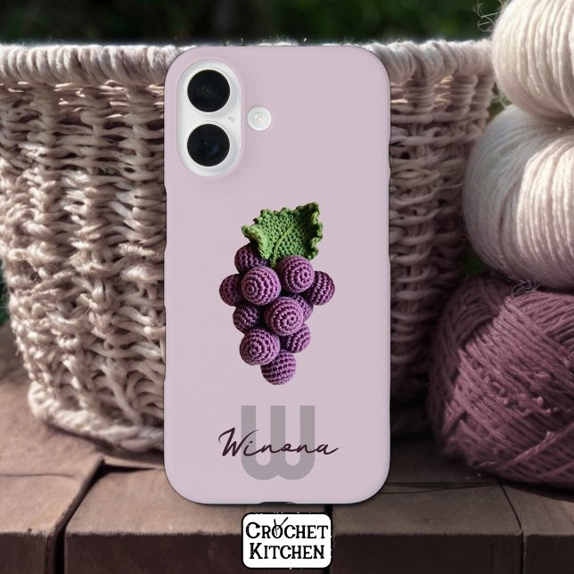 Minimalistischer Lila Oma Chic Crochet Name Case-Mate iPhone Hülle (Von Creator hochgeladen)