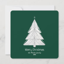 Minimalistischer Line-Art Weihnachtsbaum mit geome