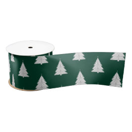 Minimalistischer Line-Art Weihnachtsbaum mit geome Satinband