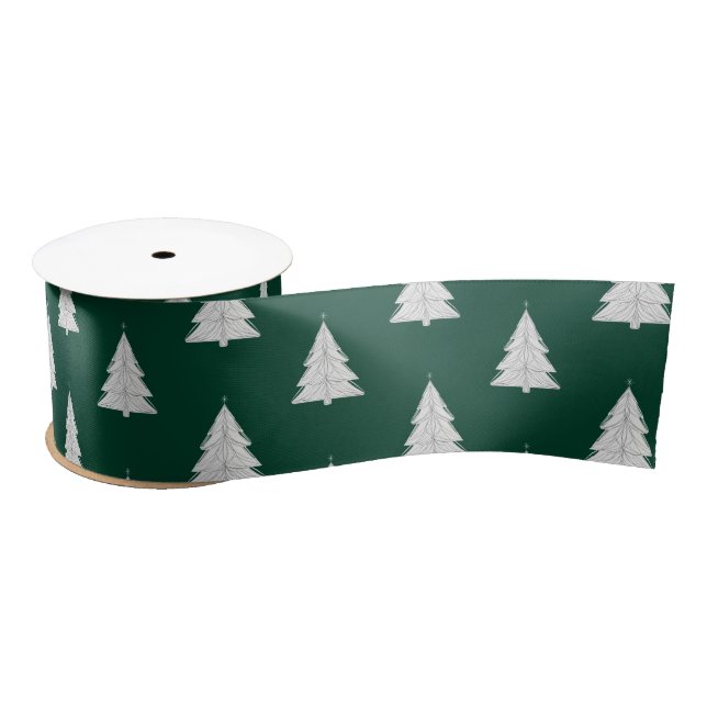 Minimalistischer Line-Art Weihnachtsbaum mit geome Satinband (Spule)