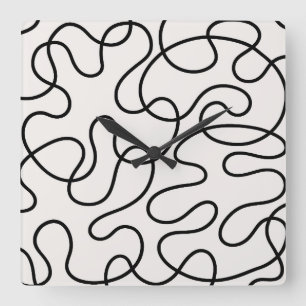 Minimalistischer Linienwebstuhl Quadratische Wanduhr