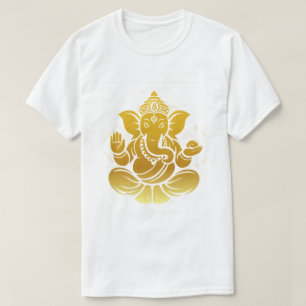 Minimalistischer Lord Ganesha Gold-Design T-Shirt