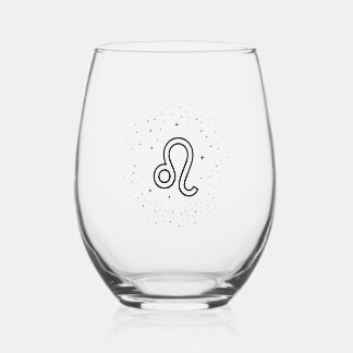 Minimalistischer Löwe-Zodiak-Stielloser Weinglas Ohne Stiel