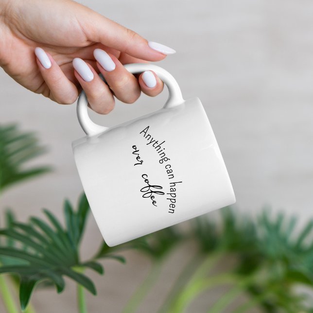 Minimalistischer, lustiger Kaffee-Zitat Zweifarbige Tasse (Von Creator hochgeladen)