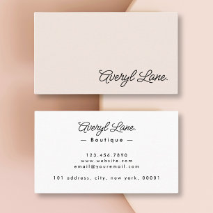 Minimalistischer Luxus-Boutique-Chic Blushrosa-Sch Visitenkarte