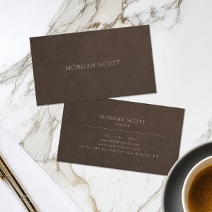 Minimalistischer Luxus Braunes Wildleder Texture Visitenkarte