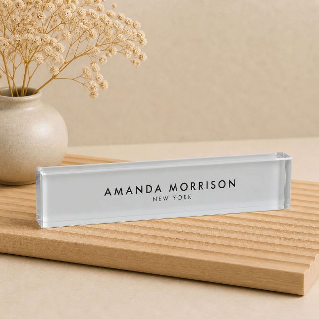 Minimalistischer Luxus Grau Namensplakette (Von Creator hochgeladen)