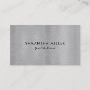 Minimalistischer Luxus Metallic Silver Textur Visitenkarte