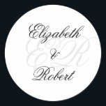 Minimalistischer Luxusname Monogram Wedding Sticke Runder Aufkleber<br><div class="desc">Minimalistischer Luxusname Monogram Wedding Stickers</div>