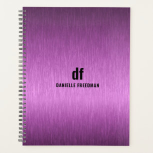 Minimalistischer Magenta Metallic Texture Black Ty Planer