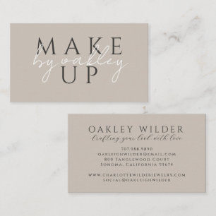 Minimalistischer Makeup-Artist Griege Visitenkarte
