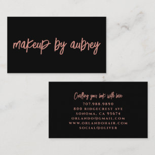Minimalistischer Makeup-Artist-Pinsel Schrift Rosa Visitenkarte
