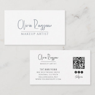 Minimalistischer Makeup-Artist QR-Code Social Medi Visitenkarte