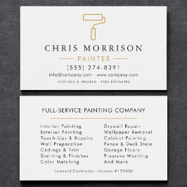 Minimalistischer Maler Weiß Gold Modern Visitenkarte