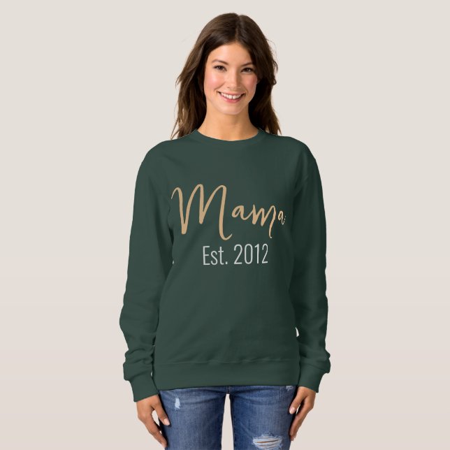 Minimalistischer MAMA-Jahreswechsel Mutterkuchen Sweatshirt (Vorne ganz)