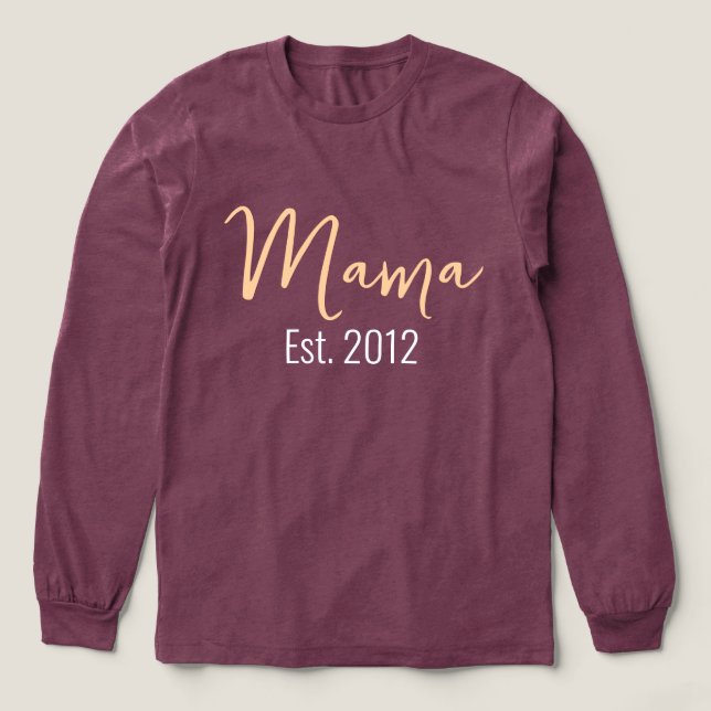 Minimalistischer MAMA-Jahreswechsel Mutterkuchen Tri-Blend Shirt (Design Vorderseite)