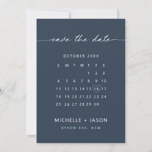Minimalistischer Marinekalender Save the Date Einl Einladung