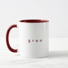 Minimalistischer Maroon-Benutzerdefinierter Text G Tasse