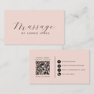 Minimalistischer Massage-Therapeut QR-Code Visitenkarte