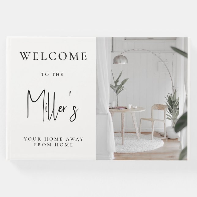 Minimalistischer Miete für einen Urlaub in Black & Gästebuch (Vorderseite)